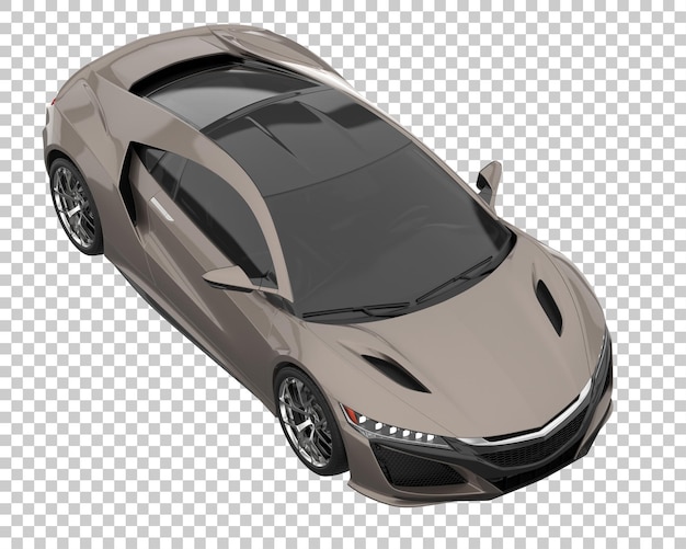Coche deportivo sobre fondo transparente. Representación 3d - ilustración