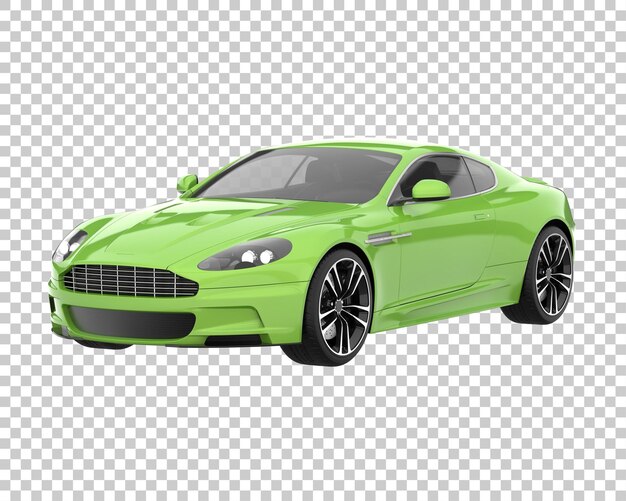 Coche deportivo sobre fondo transparente. Representación 3d - ilustración