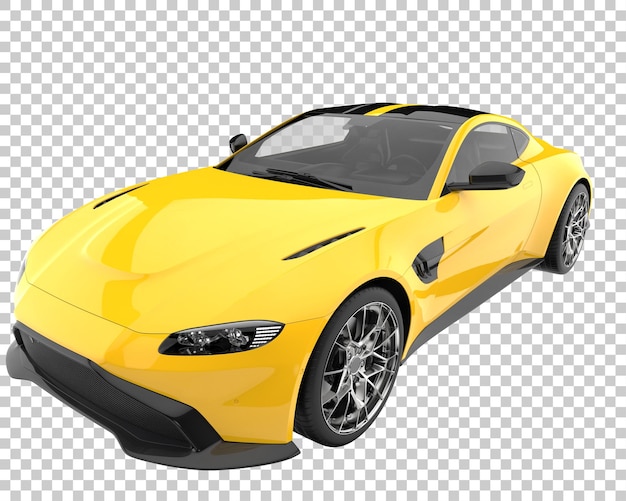 Coche deportivo sobre fondo transparente. Representación 3d - ilustración