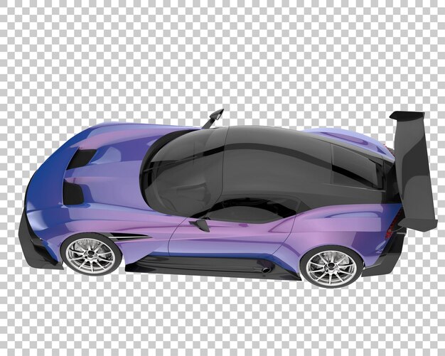 Coche deportivo sobre fondo transparente. Representación 3d - ilustración