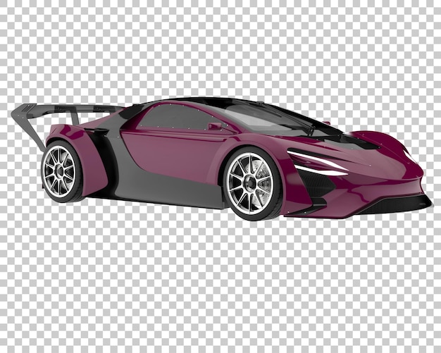 Coche deportivo sobre fondo transparente. Representación 3d - ilustración