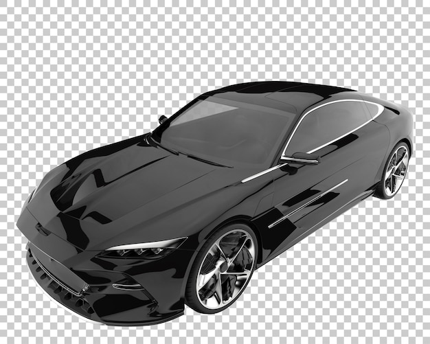 Coche deportivo sobre fondo transparente. Representación 3d - ilustración