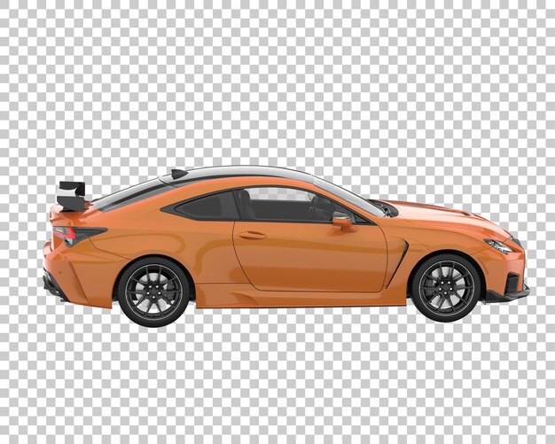 Coche deportivo sobre fondo transparente. Representación 3d - ilustración