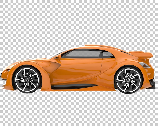 Coche deportivo sobre fondo transparente. Representación 3d - ilustración