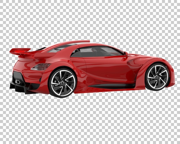 Coche deportivo sobre fondo transparente. Representación 3d - ilustración