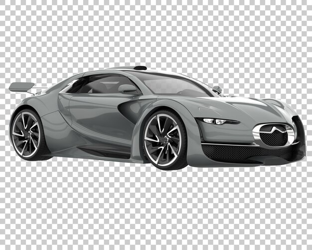 Coche deportivo sobre fondo transparente. Representación 3d - ilustración