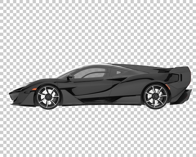 Coche deportivo sobre fondo transparente. Representación 3d - ilustración