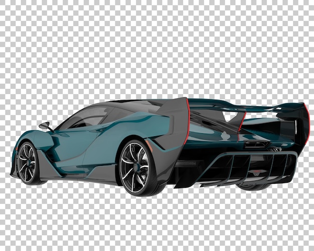 Coche deportivo sobre fondo transparente. Representación 3d - ilustración