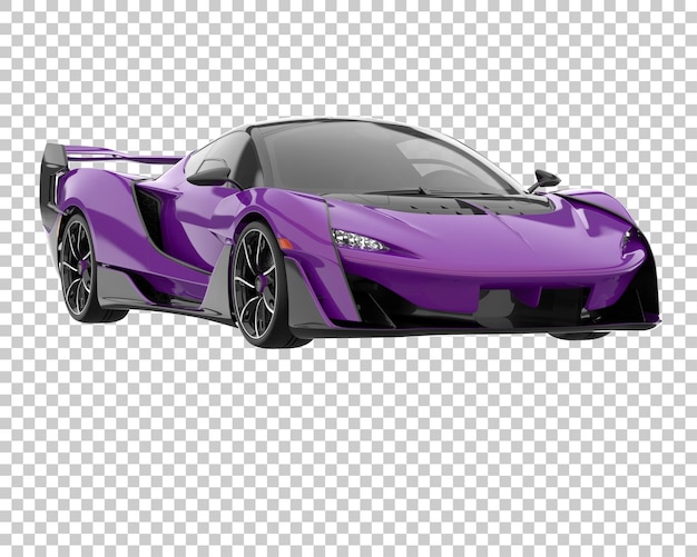 Coche deportivo sobre fondo transparente. Representación 3d - ilustración