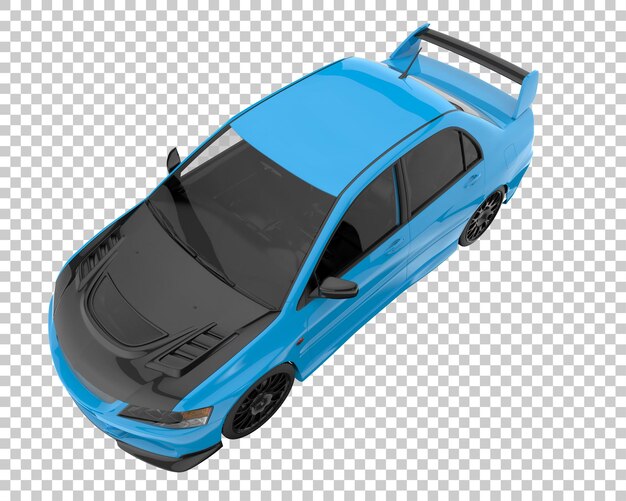 Coche deportivo sobre fondo transparente. Representación 3d - ilustración