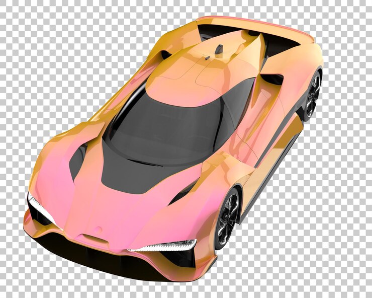 PSD coche deportivo sobre fondo transparente. representación 3d - ilustración