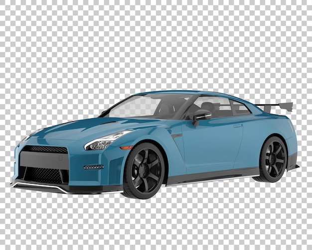 Coche deportivo sobre fondo transparente. Representación 3d - ilustración