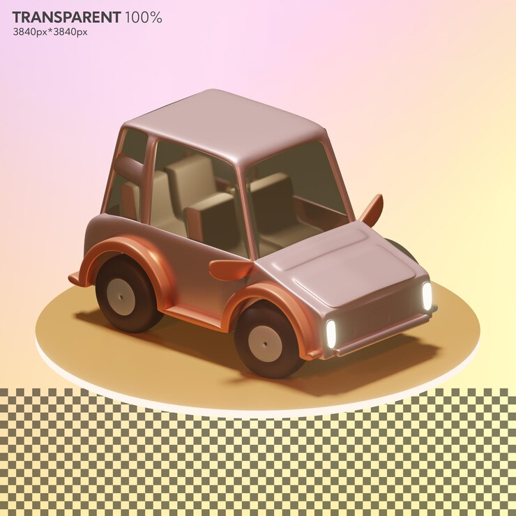 PSD coche eléctrico de renderizado 3d