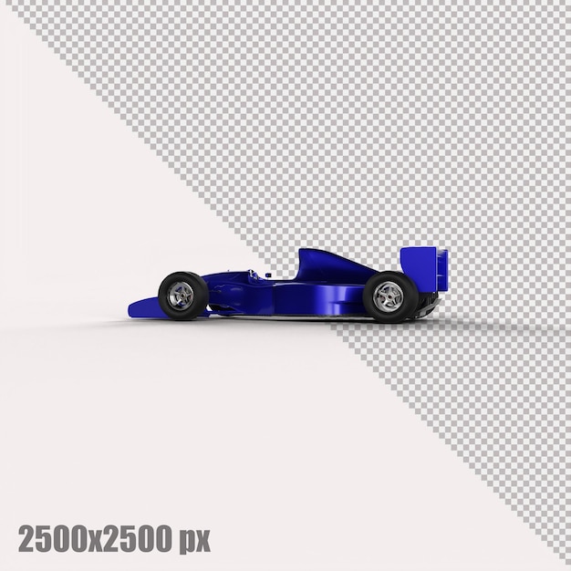 Coche de fórmula uno azul realista en render 3d