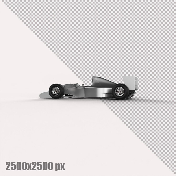 PSD coche de fórmula uno blanco realista en render 3d