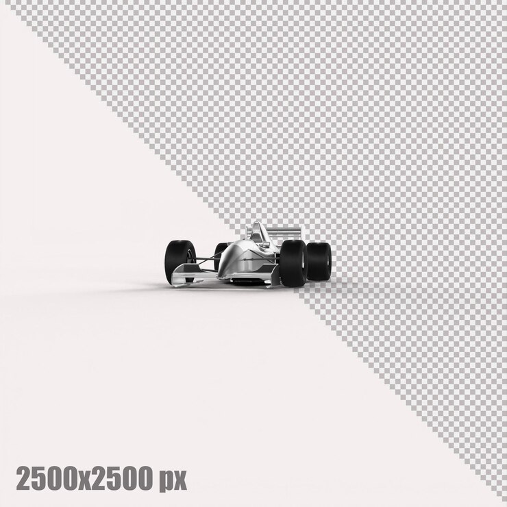 PSD coche de fórmula uno blanco realista en render 3d