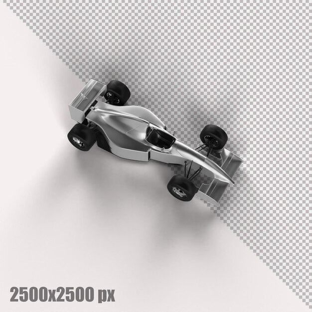 Coche de fórmula uno blanco realista en render 3d