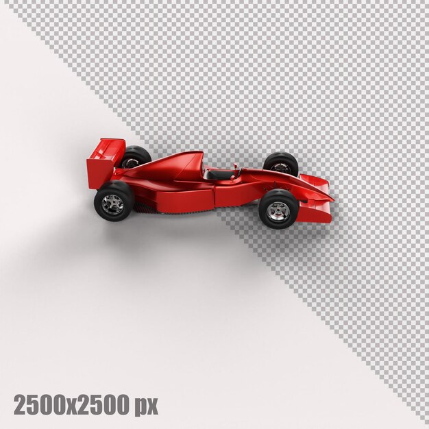 PSD coche de fórmula uno rojo realista en render 3d