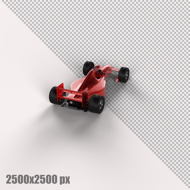 PSD coche de fórmula uno rojo realista en render 3d