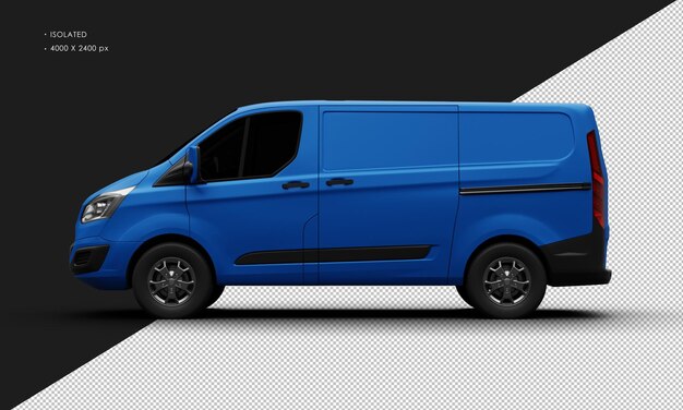 Coche furgoneta de lujo moderno azul mate elegante realista aislado desde la vista lateral izquierda