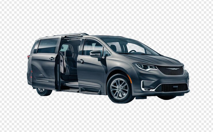 PSD un coche gris con la puerta abierta está abierto