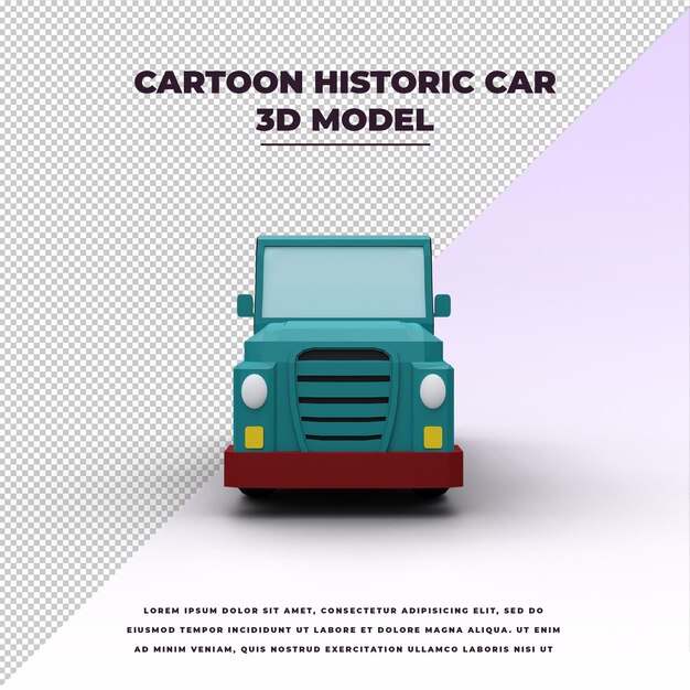 coche histórico de dibujos animados