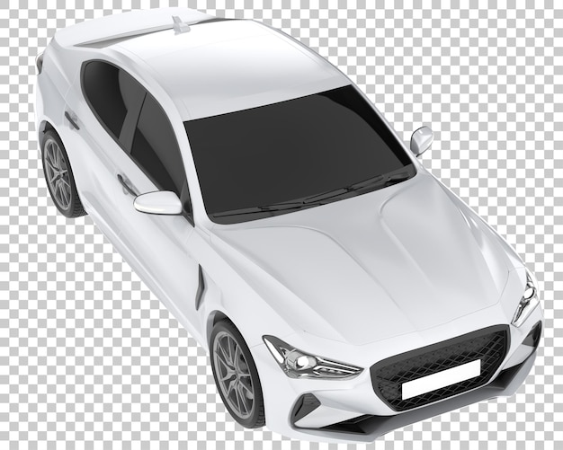 Coche en la ilustración de renderizado 3d de fondo transparente