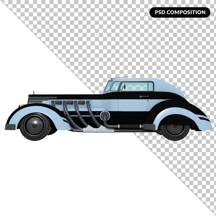 PSD el coche del jefe está aislado en 3d.
