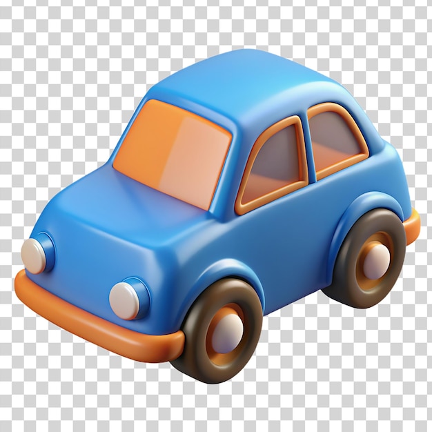 PSD coche de juguete azul 3d aislado sobre un fondo transparente