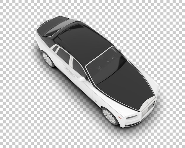 Coche de lujo en la ilustración de renderizado 3d de fondo transparente