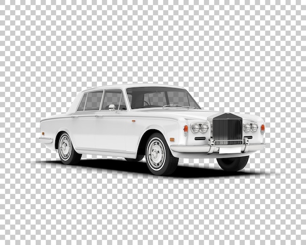 Coche de lujo en la ilustración de renderizado 3d de fondo transparente