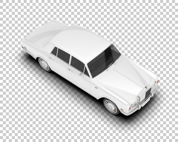 Coche de lujo en la ilustración de renderizado 3d de fondo transparente