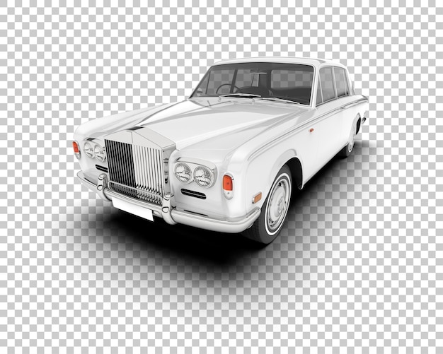 Coche de lujo en la ilustración de renderizado 3d de fondo transparente
