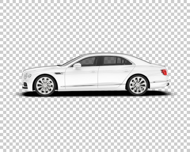 Coche de lujo en la ilustración de renderizado 3d de fondo transparente