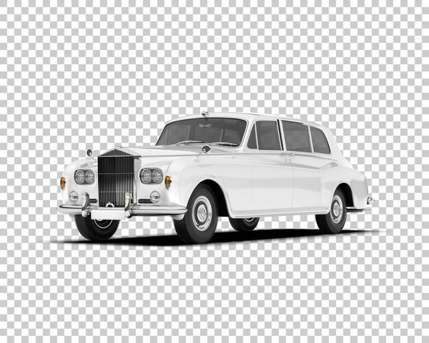 Coche de lujo en la ilustración de renderizado 3d de fondo transparente