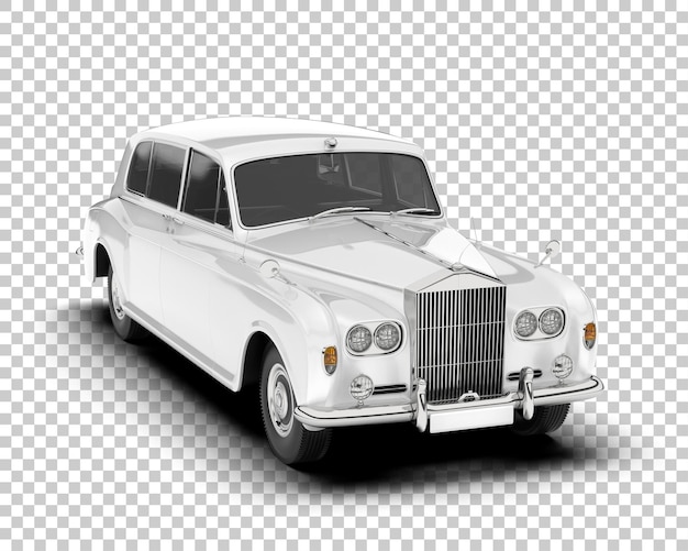 Coche de lujo en la ilustración de renderizado 3d de fondo transparente