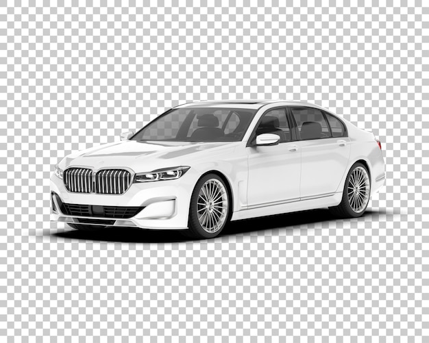 Coche de lujo en la ilustración de renderizado 3d de fondo transparente