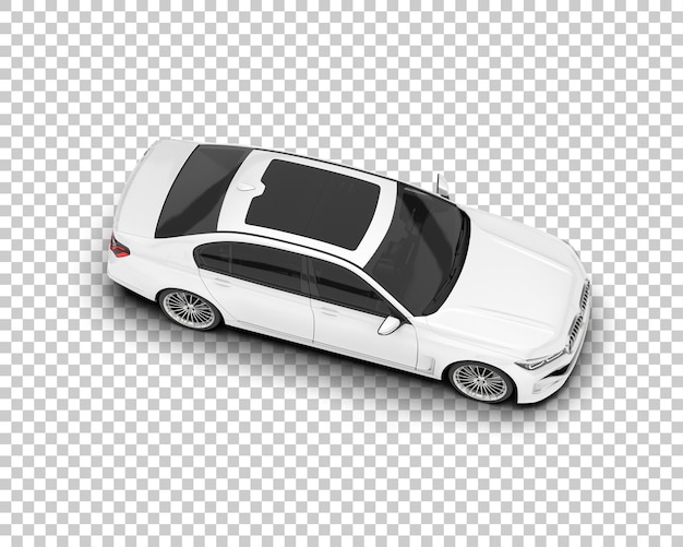 Coche de lujo en la ilustración de renderizado 3d de fondo transparente