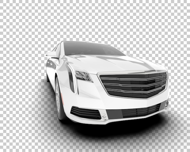 Coche de lujo en la ilustración de renderizado 3d de fondo transparente