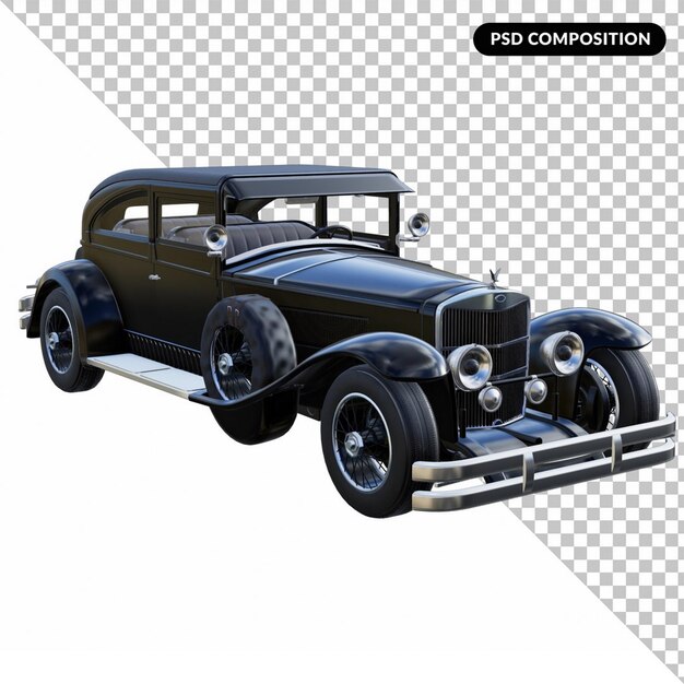 Coche mafioso vintage aislado 3d