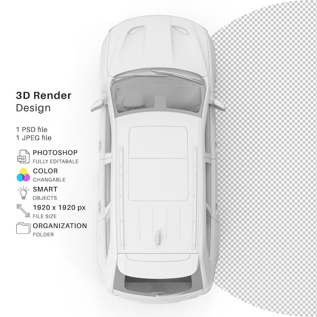 Coche Modelado 3D Archivo PSD Coche Realista