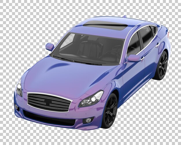 Coche moderno sobre fondo transparente. Representación 3d - ilustración