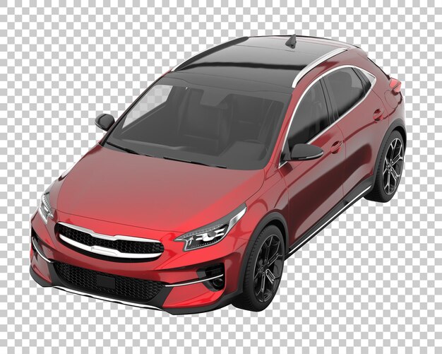 Coche moderno sobre fondo transparente. Representación 3d - ilustración