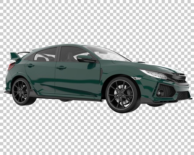 Coche moderno sobre fondo transparente. Representación 3d - ilustración
