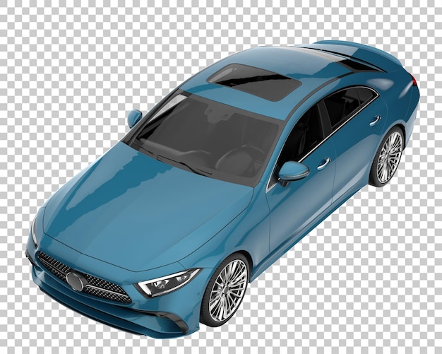 Coche moderno sobre fondo transparente. Representación 3d - ilustración
