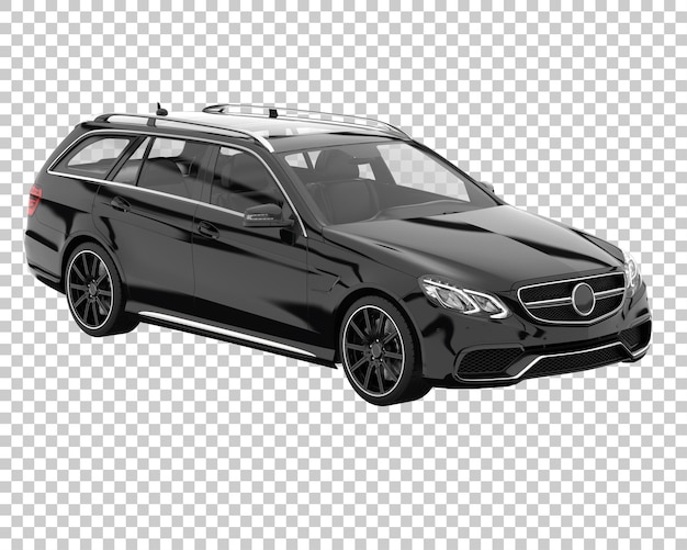 Coche moderno sobre fondo transparente. Representación 3d - ilustración