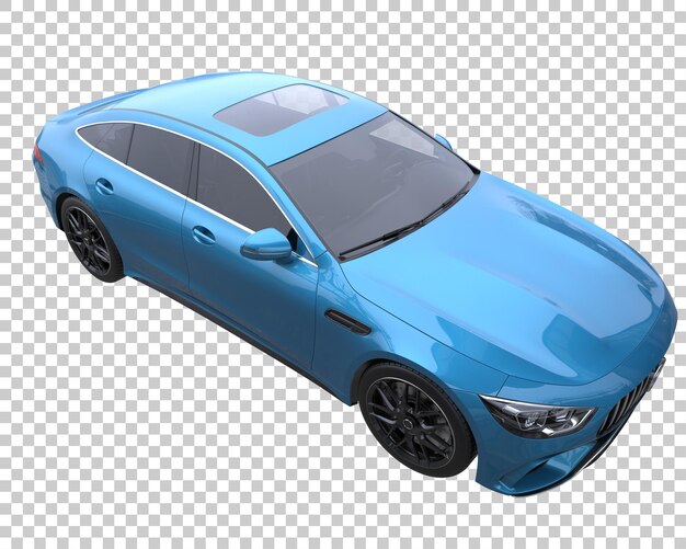 Coche moderno sobre fondo transparente. Representación 3d - ilustración