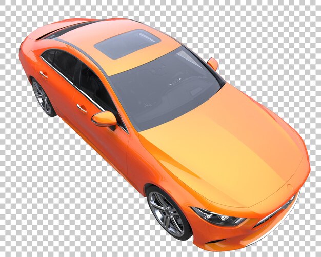 Coche moderno sobre fondo transparente. Representación 3d - ilustración
