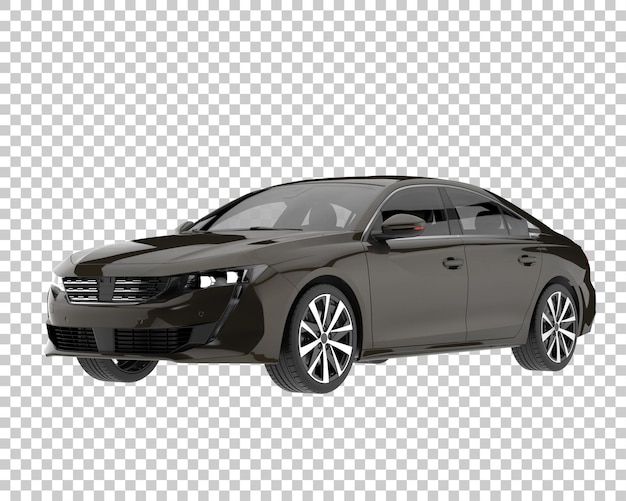 Coche moderno sobre fondo transparente. Representación 3d - ilustración