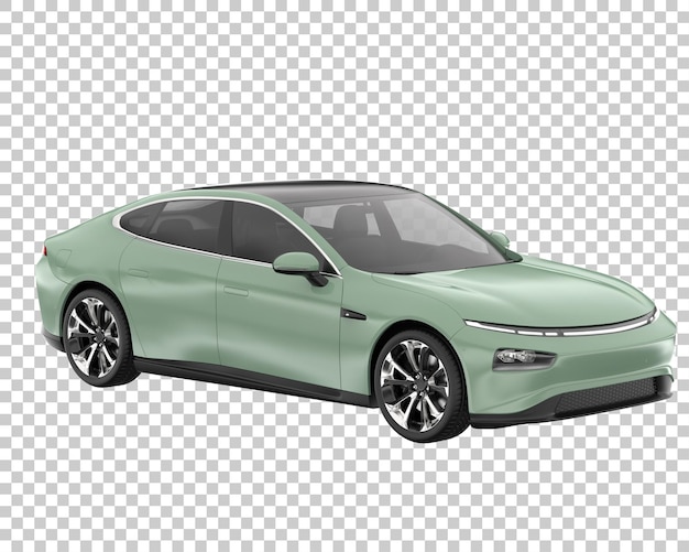 Coche moderno sobre fondo transparente. Representación 3d - ilustración